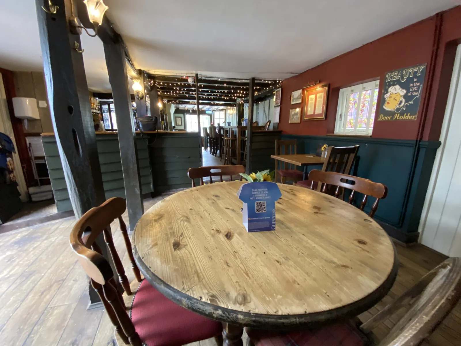 The lounge at the White Lion, where quiz teams gather