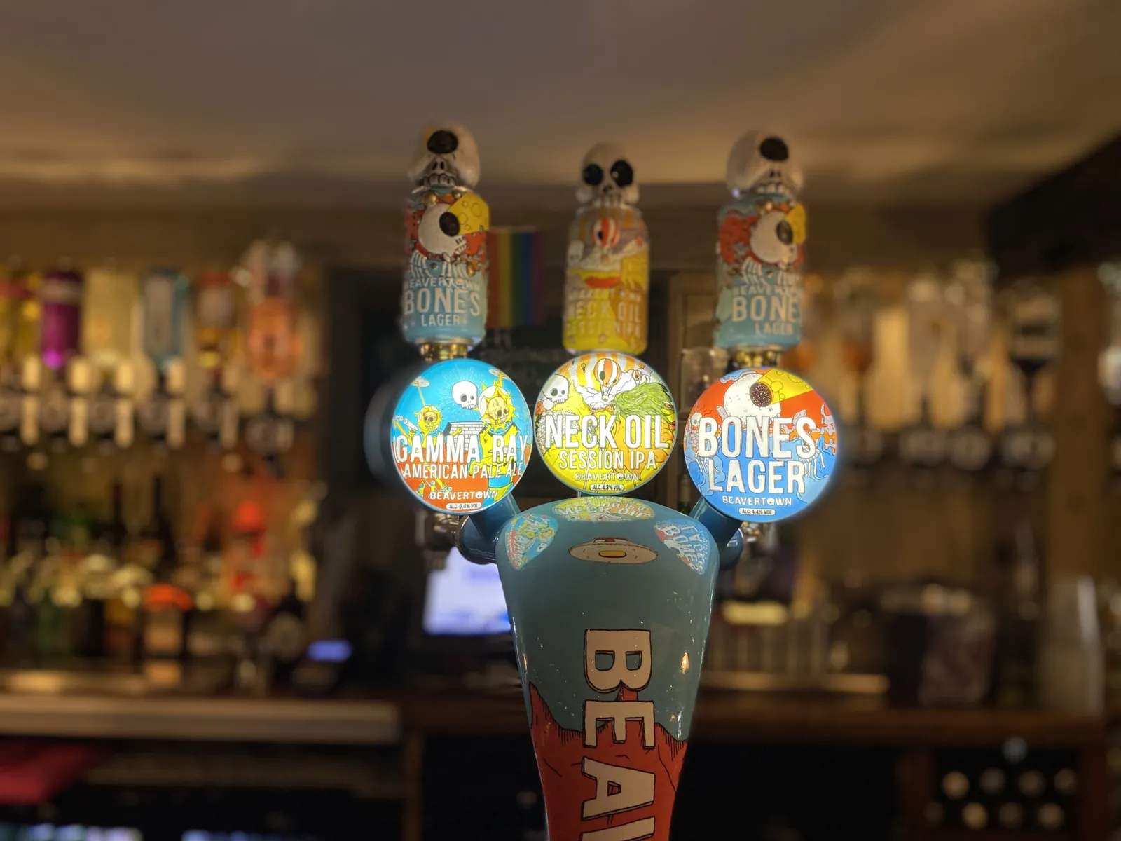 Beavertown fonts at the White Lion bar